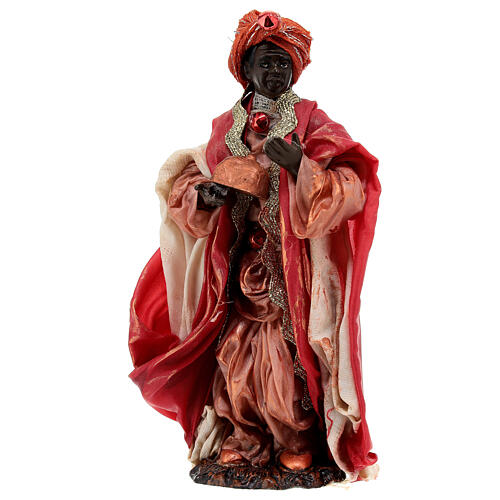 Figurine Roi Mage maure pour crèche napolitaine 15 cm 1