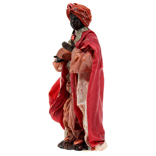 Figurine Roi Mage maure pour crèche napolitaine 15 cm 2