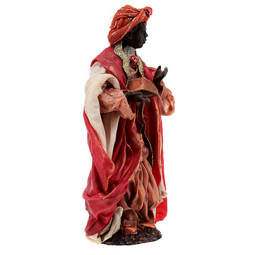 Figurine Roi Mage maure pour crèche napolitaine 15 cm 3