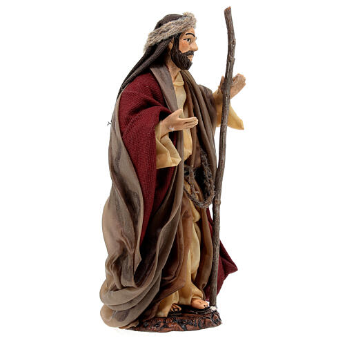 Terracotta statue of Saint Joseph for Neapolitan Nativity Scene of 15 cm 3