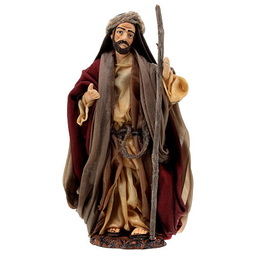 Statua San Giuseppe in terracotta 15 cm presepe napoletano 1