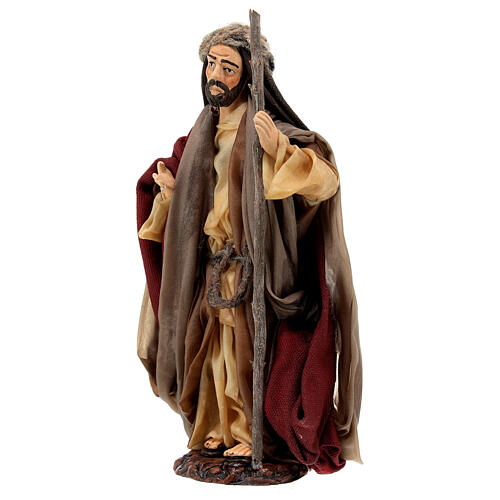 Statua San Giuseppe in terracotta 15 cm presepe napoletano 2