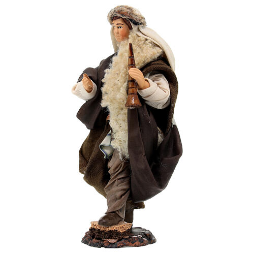 Statua giovane pifferaio 15 cm in terracotta presepe napoletano 2