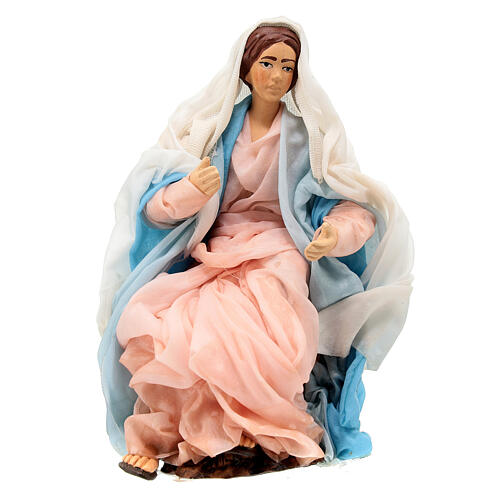 Jungfrau Maria Figur aus Terrakotta 15 cm neapolitanische Krippe 1