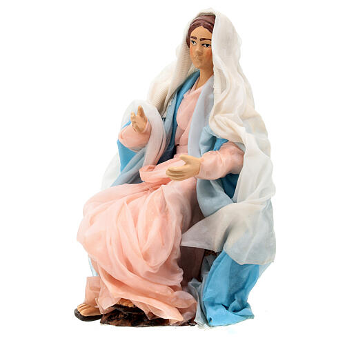 Statua Vergine Maria 15 cm in terracotta presepe napoletano 2