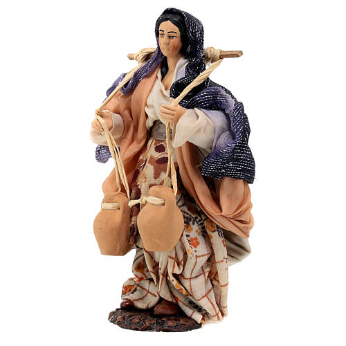 Santon terre cuite porteuse d'eau 15 cm crèche napolitaine 2