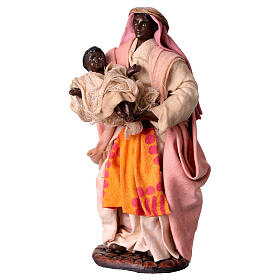Estatua morena con niño en brazos 13 cm belén napolitano