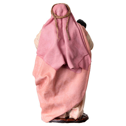 Figura mulher moura com menino no colo para presépio napolitano de 13 cm 4