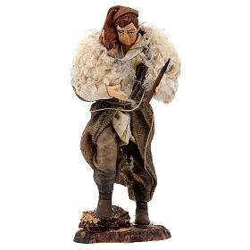 Santon terre cuite joueur de pipeau 13 cm crèche napolitaine