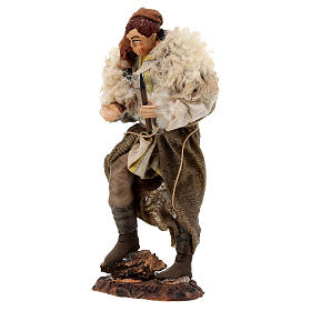 Santon terre cuite joueur de pipeau 13 cm crèche napolitaine