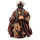 Terracotta statue of Moor Wise Man on his knees for Neapolitan Nativity Scene of 13 cm s1