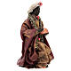 Terracotta statue of Moor Wise Man on his knees for Neapolitan Nativity Scene of 13 cm s3