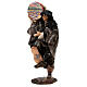 Statua uomo con tamburello in legno 13 cm presepe napoletano s2