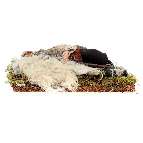 Sleeping shepherd figurine 13 cm in terracotta Neapolitan nativity 1