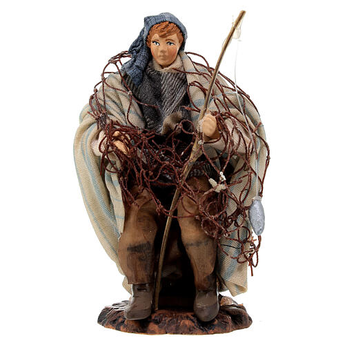 Statue of a young fisherman for Neapolitan Nativity Scene of 13 cm 1