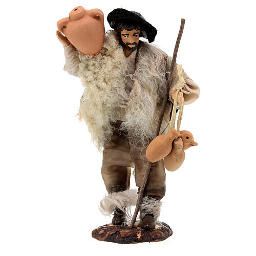 Statue of a shepherd with jars for Neapolitan Nativity Scene of 13 cm 1