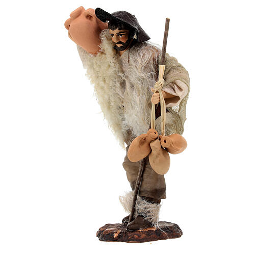 Statue of a shepherd with jars for Neapolitan Nativity Scene of 13 cm 2