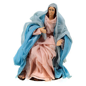 Statua Madonna 13 cm in terracotta presepe napoletano