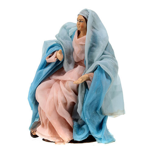 Virgin Mary statue 13 cm in terracotta Neapolitan nativity scene 2