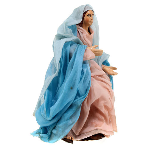 Virgin Mary statue 13 cm in terracotta Neapolitan nativity scene 3