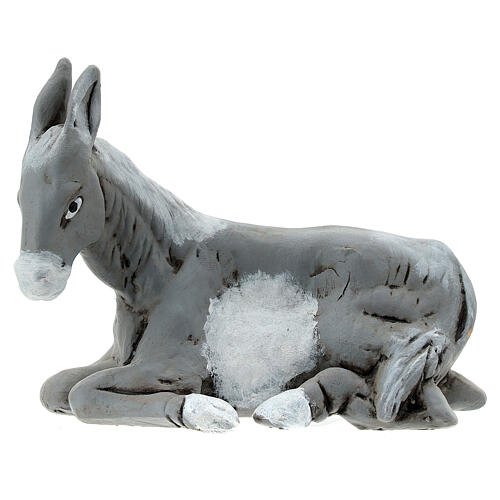 Figura burro de terracota para presépio napolitano de 13 cm 1