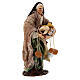 Figura mulher idosa com queijo de terracota para presépio napolitano de 13 cm s3