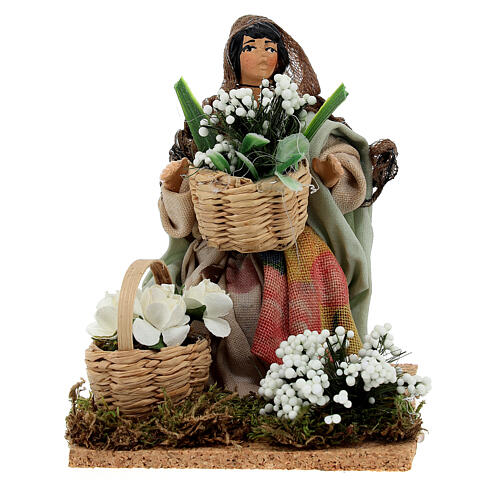 Statua giovane fioraia 12 cm presepe napoletano 1