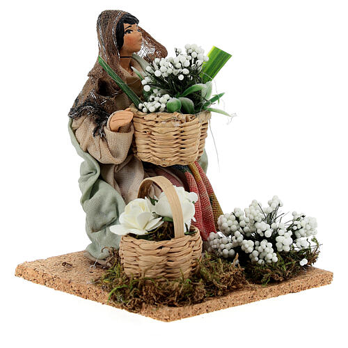 Statua giovane fioraia 12 cm presepe napoletano 3