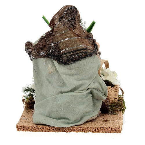 Statua giovane fioraia 12 cm presepe napoletano 4