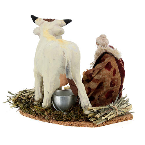 Statua donna che munge 12 cm presepe napoletano 5