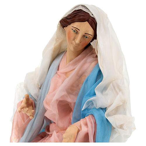 Estatua Virgen de terracota 30 cm belén napolitano 4