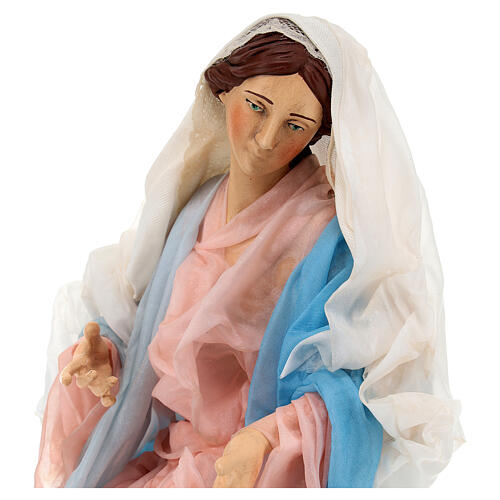 Statua Madonna in terracotta 30 cm presepe napoletano 4