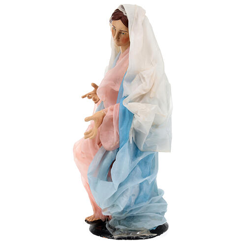 Statua Madonna in terracotta 30 cm presepe napoletano 6