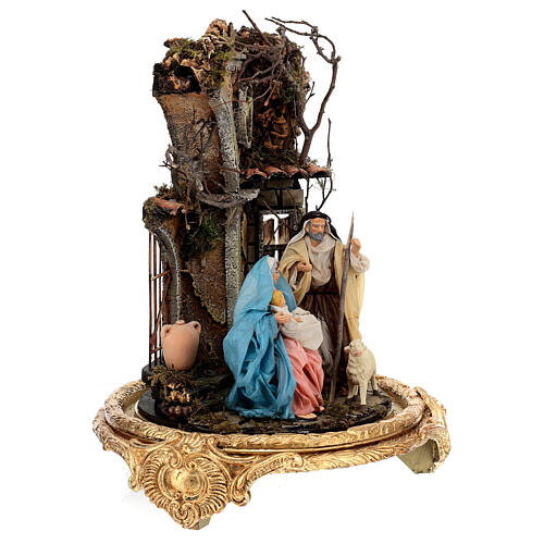 Glaskuppel in Barockstil 25x40 cm Geburt Christi Neapel 6