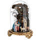 Glaskuppel in Barockstil 25x40 cm Geburt Christi Neapel s1