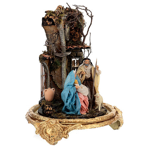 Holy Family statue in bell Baroque style 25x40 cm Neapolitan 6