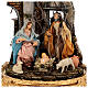 Geburt Christi Szene 18 cm in Barockstil, Glaskuppel 30x40cm Krippe Neapel s2