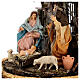 Geburt Christi Szene 18 cm in Barockstil, Glaskuppel 30x40cm Krippe Neapel s4