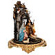 Nativity under a glass dome of Baroque style 30x40 cm Neapolitan Nativity Scene characters of 18 cm s5