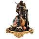 Cena Natividade estilo barroco com redoma de vidro 30x40 cm peças de presépio napolitano de 18 cm s3