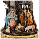 Holy Family set Baroque style 18 cm glass bell 30x40 cm Naples nativity s2