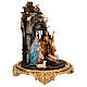 Holy Family set Baroque style 18 cm glass bell 30x40 cm Naples nativity s5