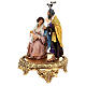 Holy Family set gold round base baroque Neapolitan nativity 30 cm s3