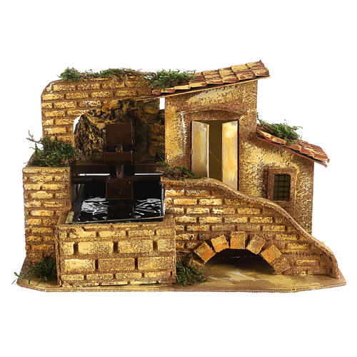 Wassermühle 20x30x20 cm Neapolitanische Krippe, 8 cm 1