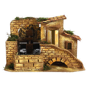 Water mill 20x30x20 cm for Neapolitan Nativity Scene with 8 cm characters