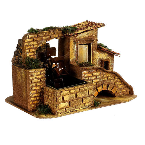 Watermill figurine 20x30x20 cm for 8 cm Neapolitan nativity 3
