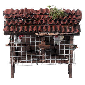 Cage avec poules crèche napolitaine 12 cm 10x10x5 cm