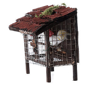 Cage avec poules crèche napolitaine 12 cm 10x10x5 cm