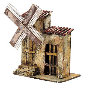 Mulino a vento 20x15x10 cm presepe napoletano 8 cm