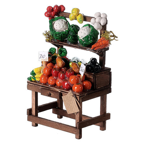 Banco verdura e frutta presepe napoletano 6-8 cm 2